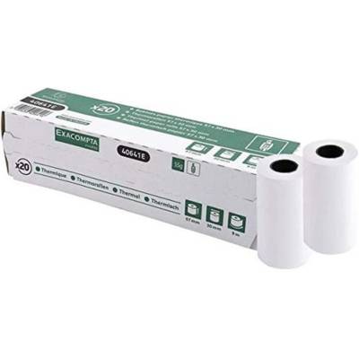 Lot de 10 Bobines caisse papier thermique 55g m/2 80 x 80 x 12 mm 78m - EXACOMPTA