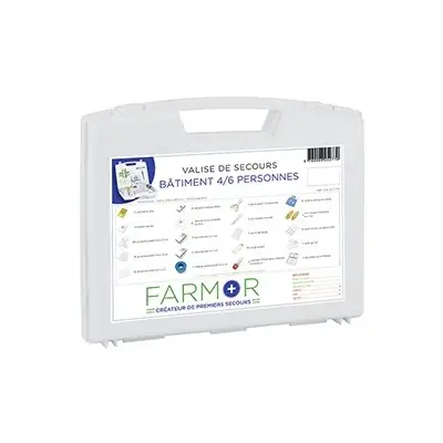 Coffret de secours FARMOR Bâtiment - 4/6 personnes - FAR2077PP - FARMOR SARL