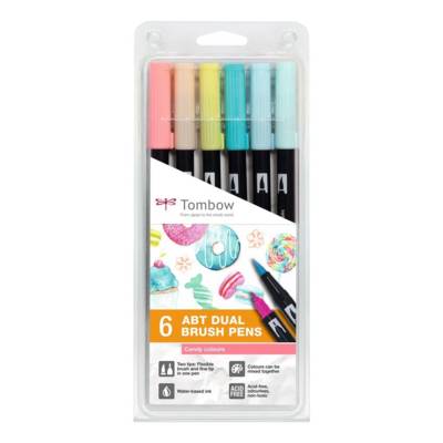 Set de 6 Feutres Dessin Double Pointe ABT couleurs candy - TOMBOW