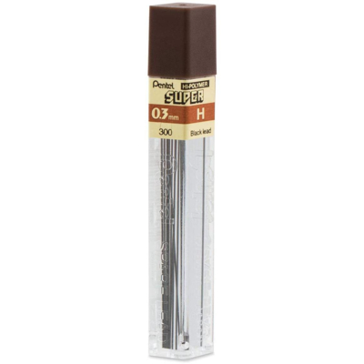 Etui de 12 mines HI POLYMER SUPER,0,3 mm - H - Pentel