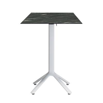 Mange-debout rabattable pied blanc 60x60cm ardoise calypso - terrasse - RestooTab