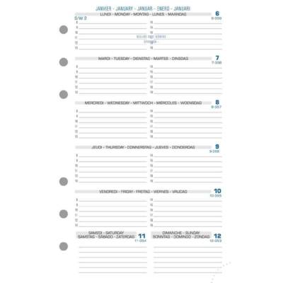 Recharge Exatime 17 Civil semainier sur 2 pages 172x105 mm Sept à Décembre - EXACOMPTA