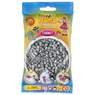 Sachet de 1000 Perles à repasser midi 5 mm Gris - HAMA