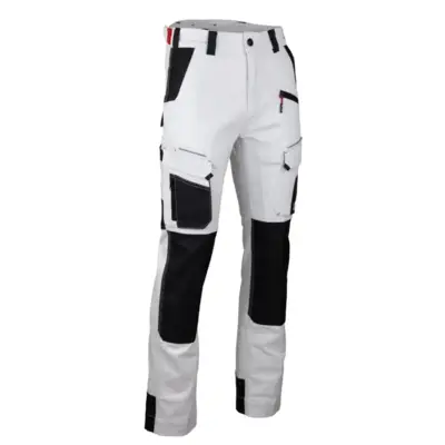 Pantalon Cellule stretch bicolore avec poches genouillères - Blanc/Gris nuit - T.40 - LMA - 1870-40