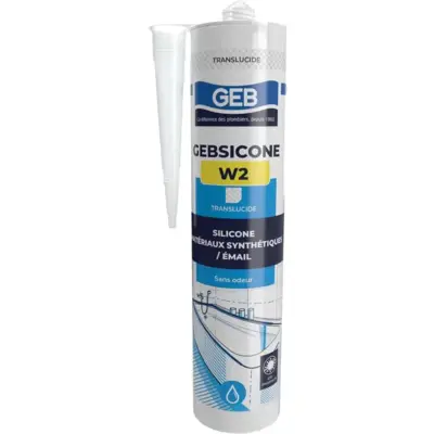Mastic silicone gebsicone W2 cartouche 310 ml translucide - GEB - 890502