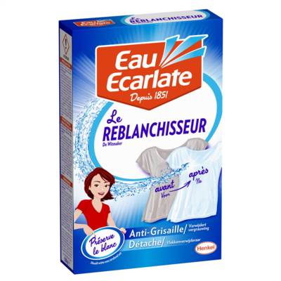 Reblanchisseur - Poudre 500g - Spécial Blanc - Anti-Grissaille + Détache - EAU ECARLATE