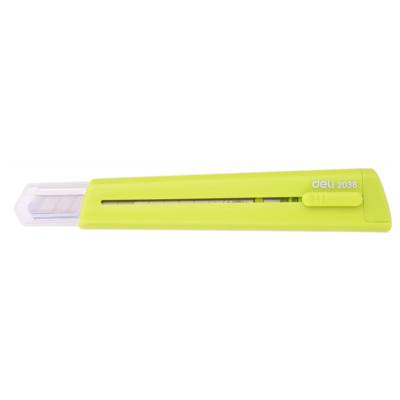 Cutter fun et fin 13 lames, vert - capuchon plastique - DELI