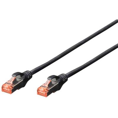 Câble patch RJ45 LSOH AWG 27/7 CAT 6 S/FTP Blindé Bt Rouge 0,5 m Noir - DIGITUS