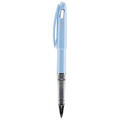 Feutre plume Tradio,corps pailleté Bleu ciel, encre Noire - PENTEL