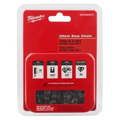Chaîne 3/8 x 406 x 1.1 MILWAUKEE pour tronçonneuse - 4932464873