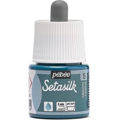 Peinture setasilk 45ml turquoise - PÉBÉO