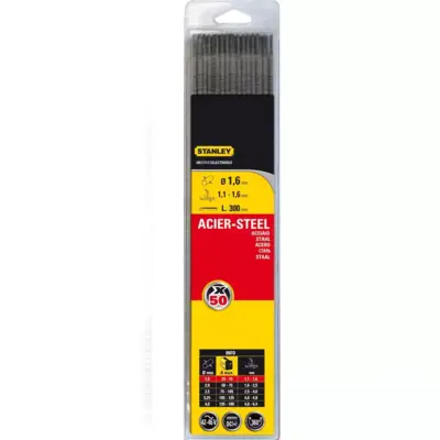 Électrode acier Ø 1.6mm x 300 mm - lot de 50 pièces - Gedimat - STANLEY