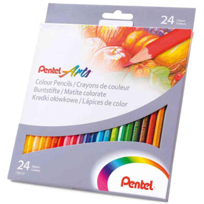 Etui de 24 Crayons de Couleur Hexagonaux - Pentel Arts