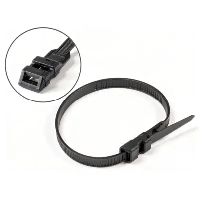 Collier lien Nylon 6.6 (Modèle : PLBD1) Tête double - 9 x 360 mm - Noir - Sachet de 100 - ACTON - PLBD1 9X360