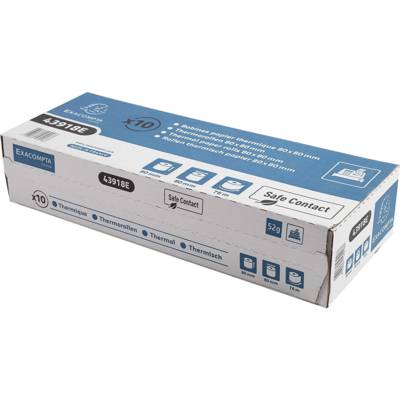 Pack de 10 bobines thermiques Safecontact, 80 mm x 76 m, gris - EXACOMPTA