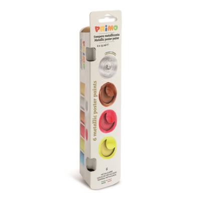 Etui 6 pots 25ml Gouache de Qualité Supérieure Métallisé 6 couleurs - PRIMO