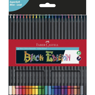 Étui de 24 Crayon de couleur Black Edition - Faber-Castell