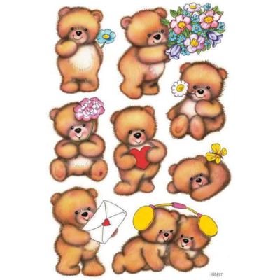 Stickers DECOR "ours avec fleurs" 3 x 8 sticks - HERMA