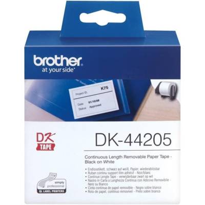 Rouleau Etiquettes Continu Repositionnable DK44205 62 mm x 30,48 m - BROTHER