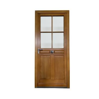 Porte d'entrée pin CLARKE lasuré ton chêne vitrée dormant 58 mm - 215 x 90 cm - Gedimat - MENUISERIES PHILIBERT