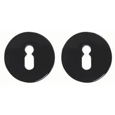 Paire rosace serrure S80 NORMBAU - Trou de clé - Noir 16 - 247110