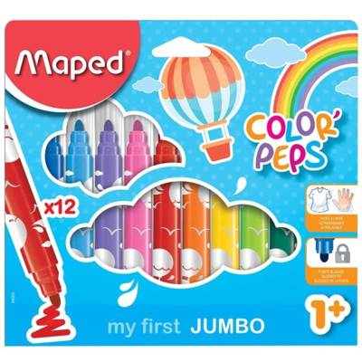 Feutre COLOR'PEPS Maxi, étui carton de 12 - MAPED