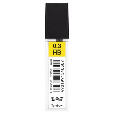 Etui de 12 Mines pour porte-mine pointe calibrée 0,3 mm dureté HB - TOMBOW