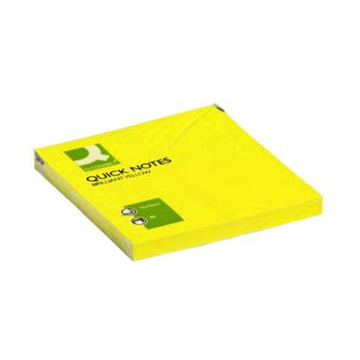 Bloc-notes quick notes 76x76mm 80 feuilles coloris jaune vif - Q-connect