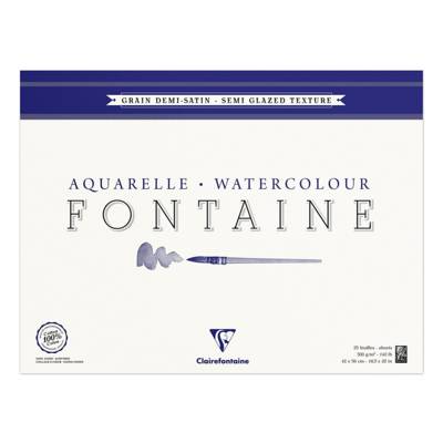 Bloc Fontaine de 25 feuilles 1/2 satiné 36x48 300g encollé 4 côtés - CLAIREFONTAINE