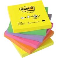 Lot de 6 blocs Z-notes adhésives, 76 x 76 mm 6 couleurs Néon - Post-it