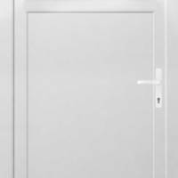 Porte de service PVC VALETTE blanc 1/4 vitrée droit poussant - Gedimat - EUROPEN