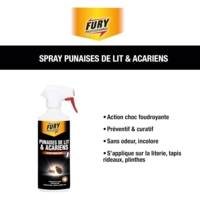 Flacon 500 ml Tue punaises de lit et acariens prêt à l'emploi - FURY