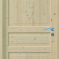 Bloc-porte sapin CIRCEE à recouvrement H.92 mm - 204 x 83 cm - droit poussant - Serrure à penne dormant demi - Gedimat - GIMM MENUISERIES