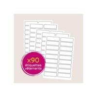 Sachet de 90 étiquettes blanches vêtements - 45 x 13 mm - AVERY