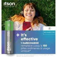 Boîte de 8 piles rechargeables AAA Pro NiMH prêtes à l'emploi, 930 mAh - ITSON