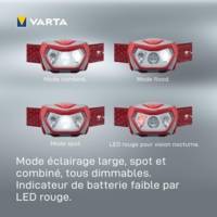 Lampe frontale LED "Outdoor Sports H20 Pro" rouge/gris - VARTA
