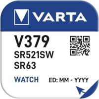 Pile oxyde argent pour montres V379 (SR63) SR521SW 1,55 Volt 14 mAh - VARTA