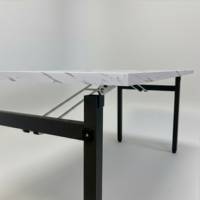 Table pliable Tambu 160x80cm marbre blanc - intérieur - RestooTab