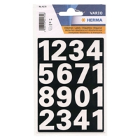 Etiquettes à chiffres Waterproof 0-9 H25 mm chiffres blanc 1 feuille de 16 - HERMA