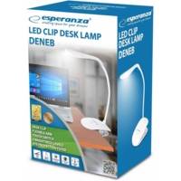 Lampe de Bureau à Clipser DENEB LED Cou Flexible 3 Niveaux de Variation Blanc - ESPERANZA