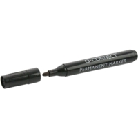 Marqueur permanent pointe ogive tracé 3mm résistante corps plastique noir - Q-connect