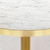 Table pied Doré Ø120cm calacatta chants laiton - intérieur - RestooTab