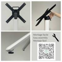 Mange-debout rabattable pied blanc 60x60cm chene montagne - terrasse - RestooTab