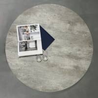 Table pied blanc Ø70cm beton naturel - intérieur - RestooTab
