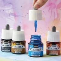 Flacon 45ml Encre COLOREX Aquarelle OCRE JAUNE - PÉBÉO