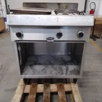 Piano à gaz sur meuble ouvert - 2 feux nus à droite + plaque coup de feu 400 x 550 - 15,6kW - W340111 - Capic
