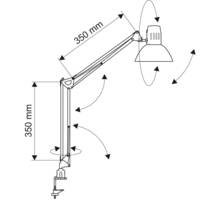 Lampe de bureau MAULstudy sans ampoule à Pince Noir