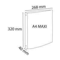 Classeur 4 anneaux 30 mm polypropylène Opaque A4 maxi Jaune - EXACOMPTA