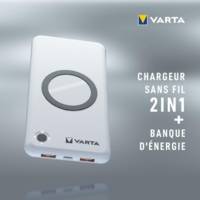 Batterie externe sans fil 10000mAh Câble USB-C - VARTA