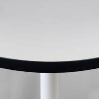 Table pied blanc Ø70cm blanc chants noir - intérieur - RestooTab